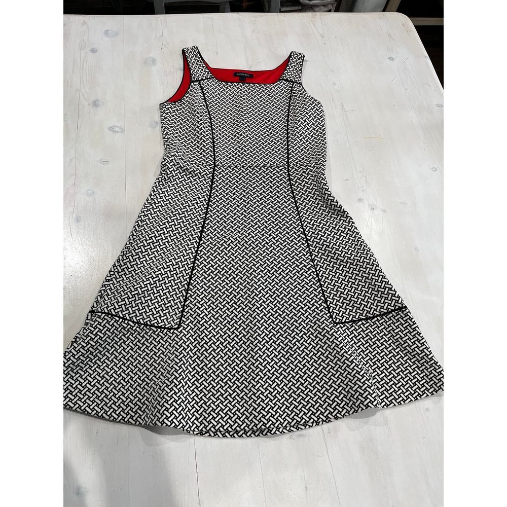 Lands end black and white mini dress size 6‎
